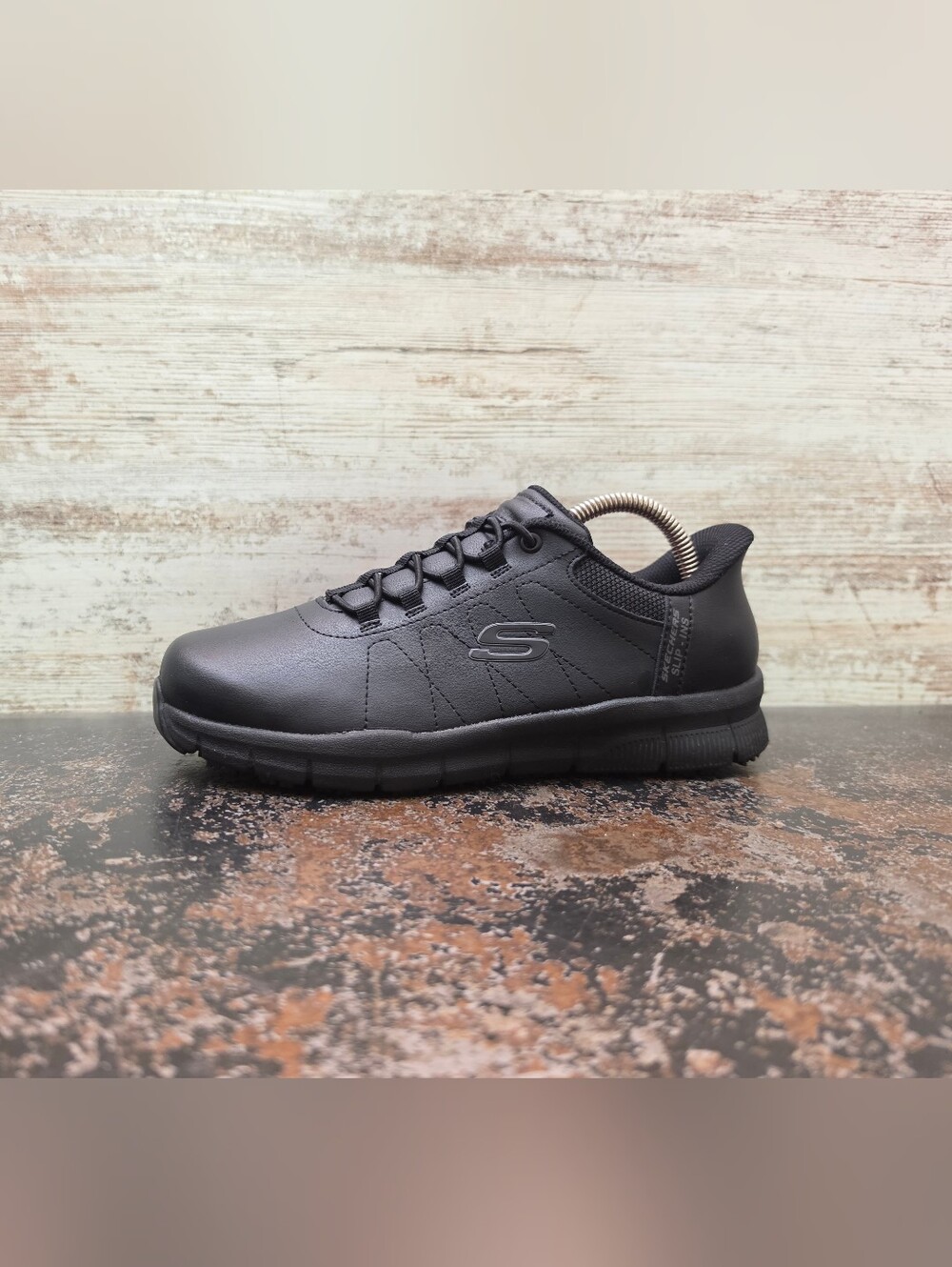 Womens Skechers Nampa-CottonBud Slip Ins Work Shoes Sz 6.5 Wide Leather 108218W